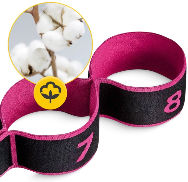 Taśma gimnastyczna do rozciągania 90 cm różowa 4Fizjo - 3,6.jpg