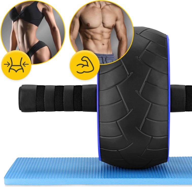 Kółko do ćwiczeń mięśni brzucha AB WHEEL XL niebieskie 3,3.jpg