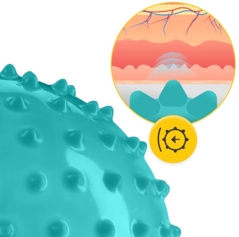 Piłka rehabilitacyjna z kolcami 20 cm 4Fizjo - do pilatesu 11.jpg