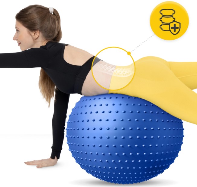 Piłka rehabilitacyjna z wypustkami 65 cm 4Fizjo 4,5.jpg