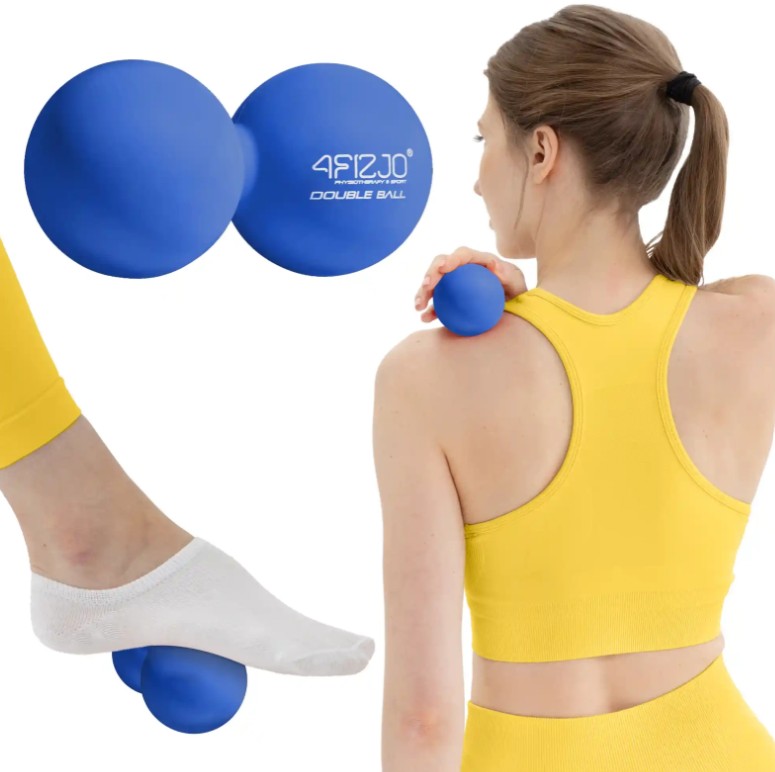 Piłka do masażu Lacrosse Massage Ball 4Fizjo Niebieska - 6,1.jpg